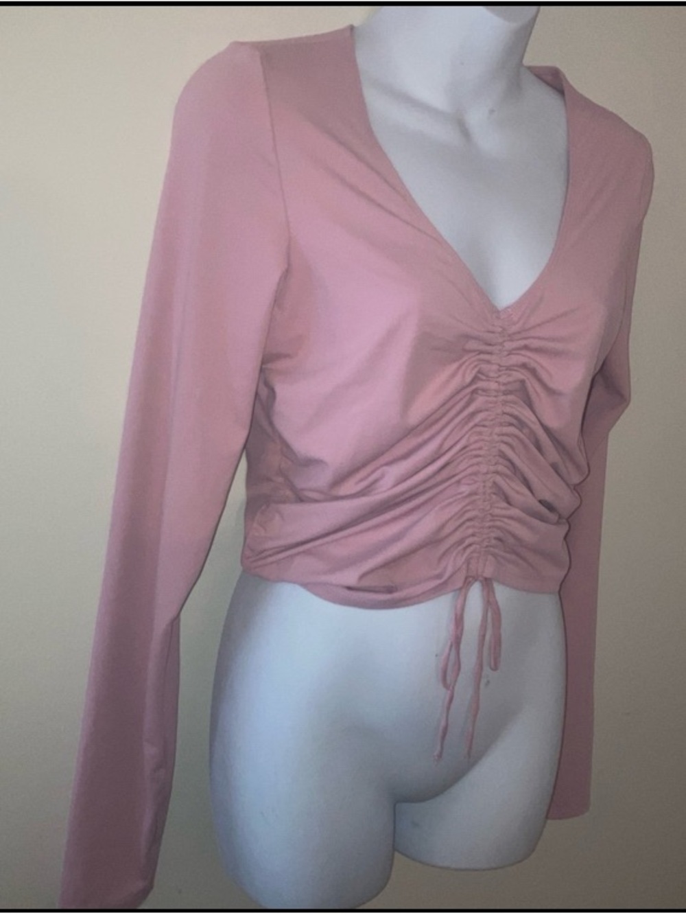 Ruched Relay Long Sleeve Top - Pink - Picture 6 of 8